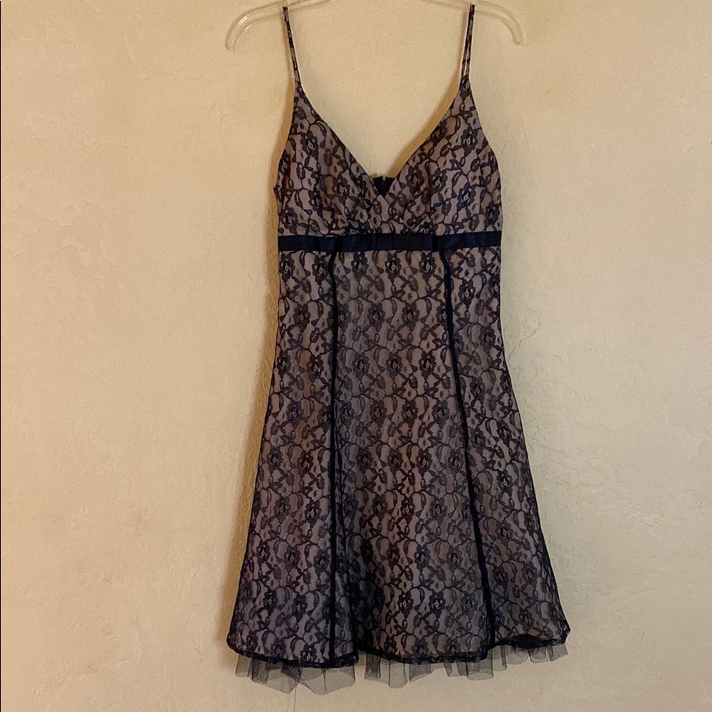 - Black and Cream lace semi formal dress